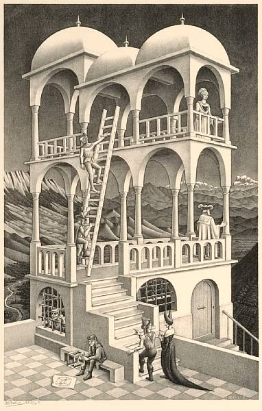 Appraisal: Maurits Cornelis Escher Dutch - Belvedere B Lithograph printed on