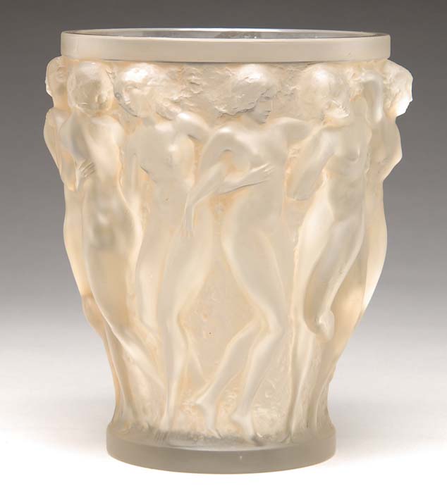 Appraisal: R LALIQUE BACCHANTES VASE Extremely fine R Lalique Bacchantes vase