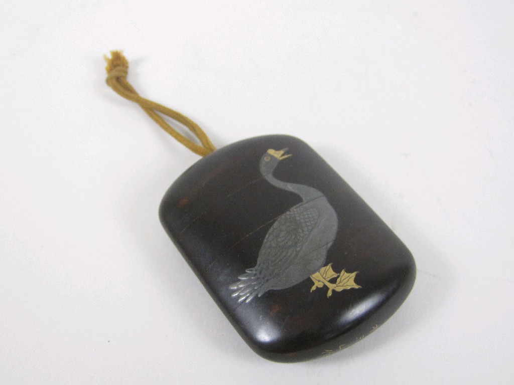 Appraisal: A lacquered Japanese Inro decorated geese