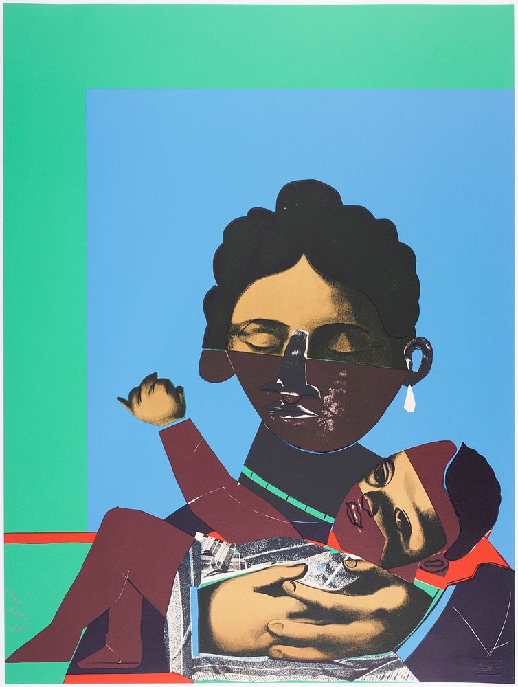 Appraisal: Romare Howard Bearden Mother and Child Screenprint Romare Howard Bearden