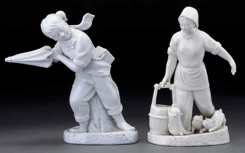 Appraisal: Chinese Cultural Revolution blanc de Chineporcelain figures depicting a female