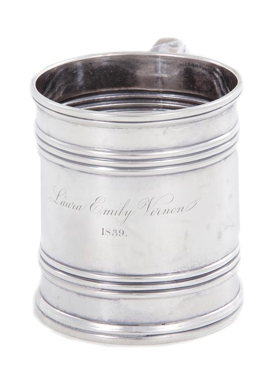 Appraisal: Charleston coin silver cup Hayden Gregg South Carolina wk -