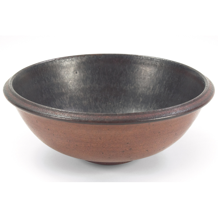 Appraisal: Harrison McIntosh bowl glazed stoneware black glaze to interior stamped