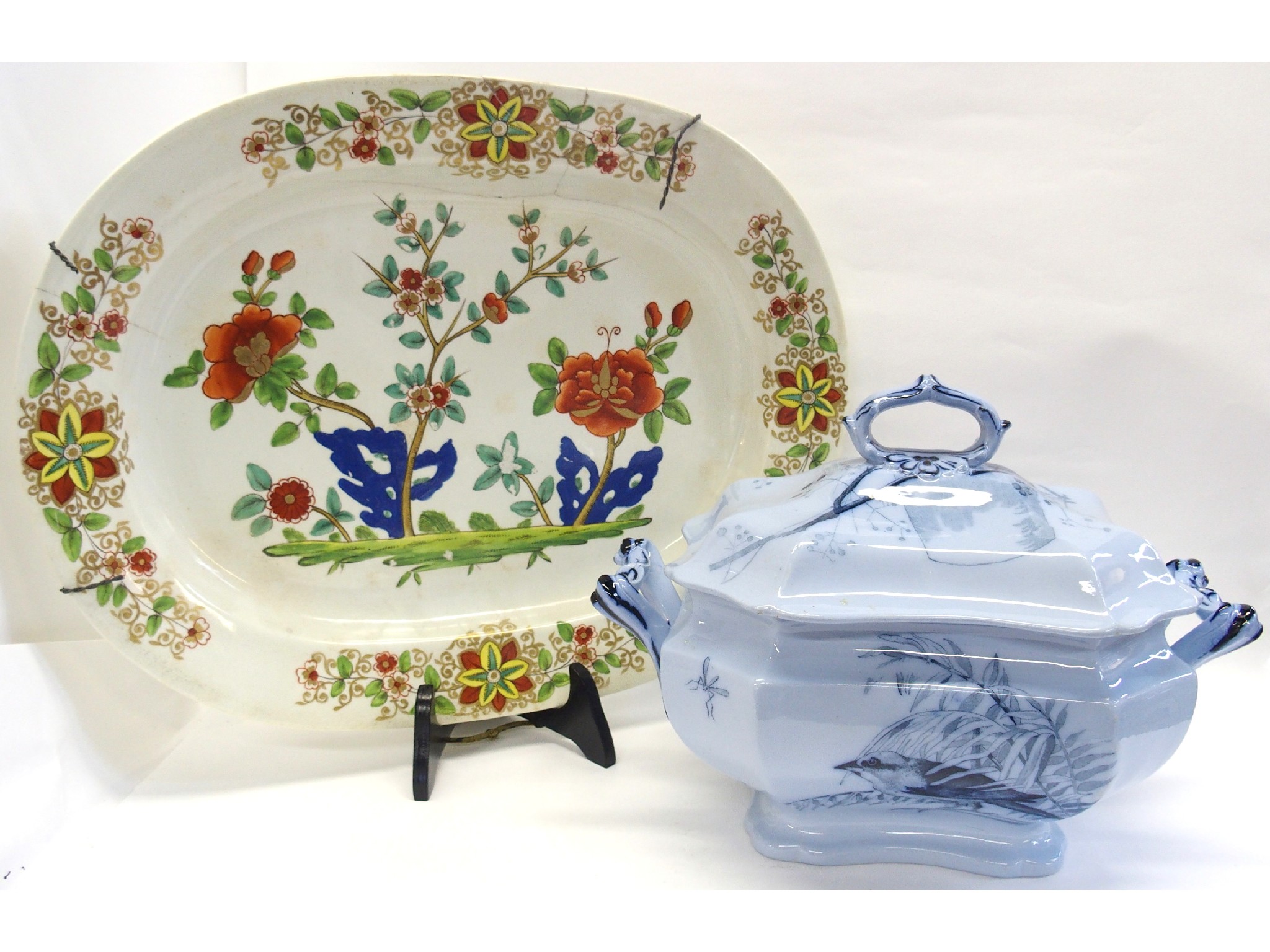 Appraisal: Large Royal Crown Derby platter and an ironstone soup tureen