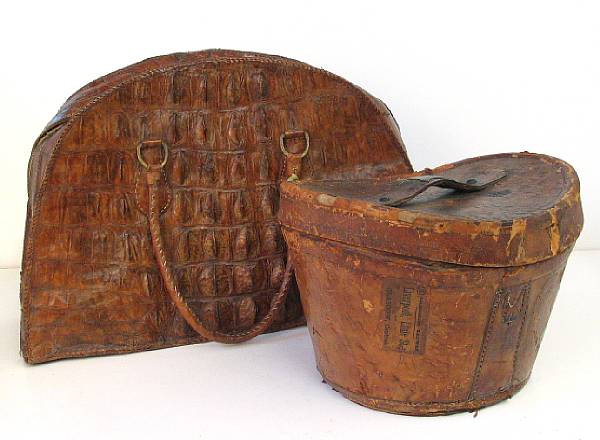 Appraisal: Decorative Arts late th early th century hat box with