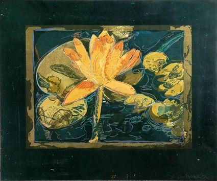 Appraisal: JOSEPH RAFFAEL b WATERLILY Screenprint in colors on paper x