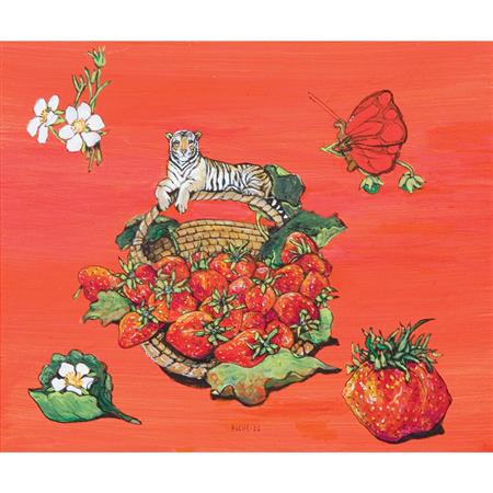 Appraisal: Fleur Cowles British American b circa - Strawberry Fayre Estimate