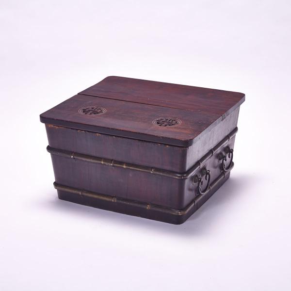 Appraisal: Large Rosewood Ice Chest Early th Century The thick walls