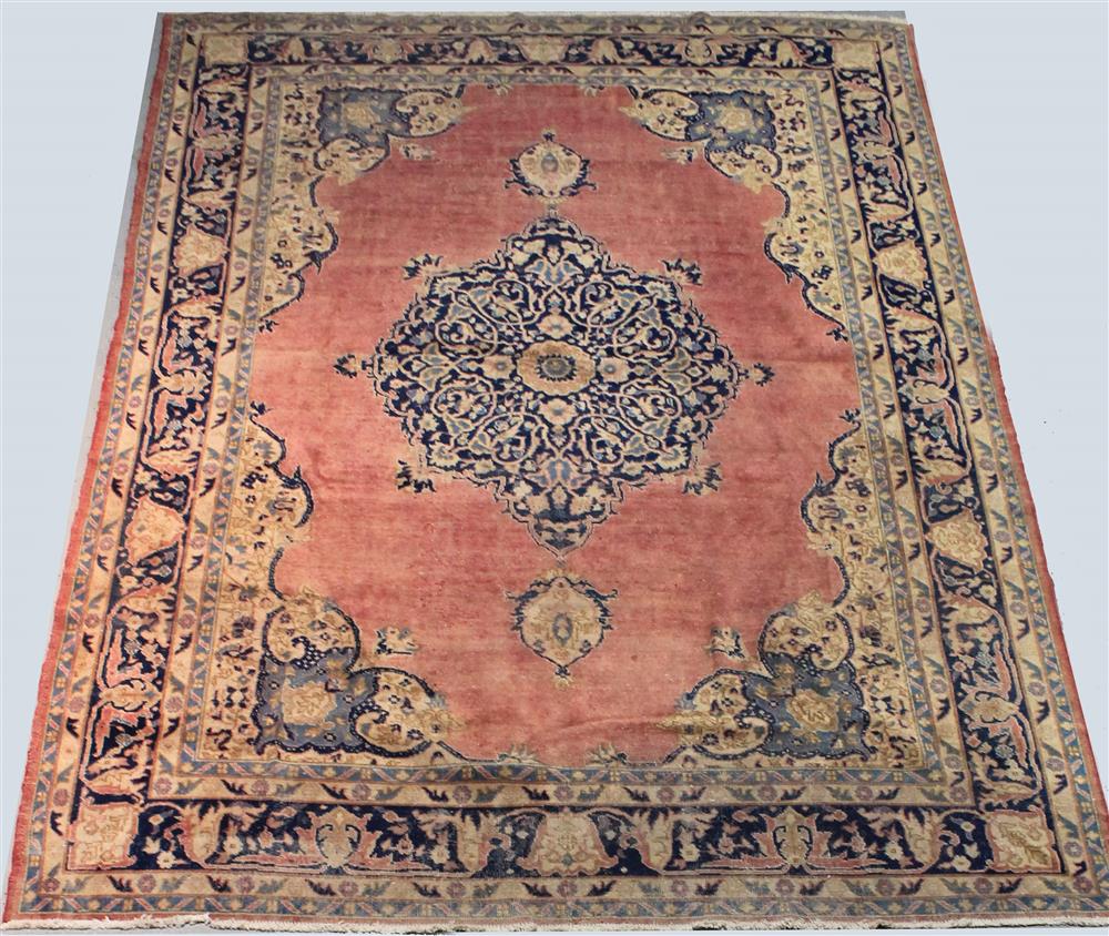 Appraisal: TURKISH SPARTA RUG of blue and red primary colors with