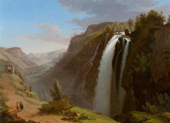 Appraisal: DUNKER BALTHASAR ANTON Saal - Bern Waterfall near Reichenbach Oil