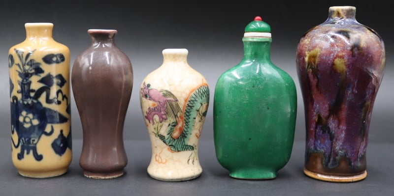 Appraisal: COLLECTION OF CHINESE CABINET ITEMS AND SNUFF Bottles Includes a