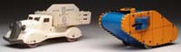 Appraisal: MARX TANK MOTOR MARKET TRUCK Wind up doughboy tank When