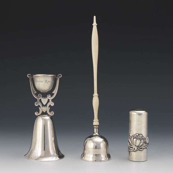 Appraisal: THREE STERLING ITEMS BY VARIOUS MAKERS Group consists of Reed