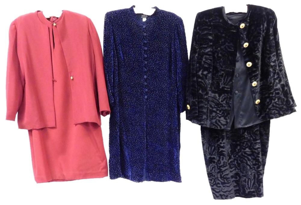 Appraisal: VINTAGE CLOTHING Three 's designer outfits including a Givenchy Couture