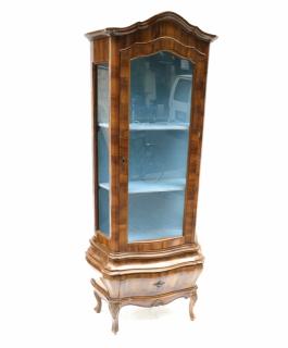 Appraisal: th C Italian Olivewood Vitrine Latter th century Italian olivewood