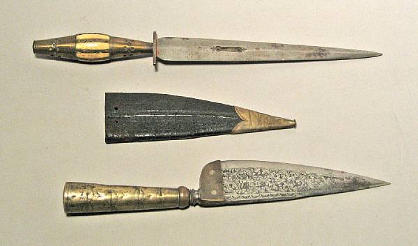 Appraisal: A lot of two Mediterranean daggers th century Comprising Italian