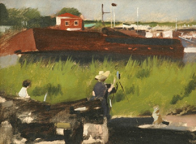 Appraisal: Percy Leason - Painting at Great Kills Harbour oil on