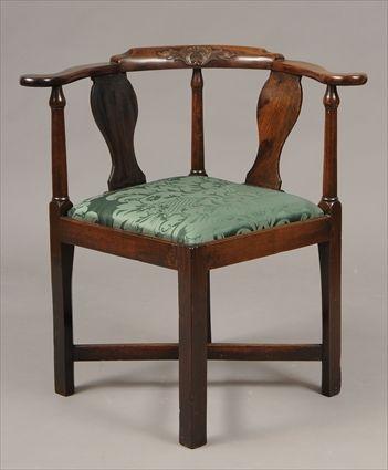 Appraisal: George III Mahogany Corner Chair x x in