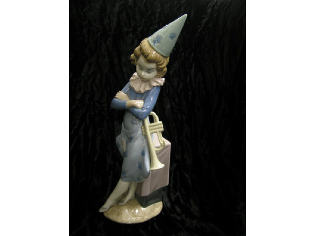 Appraisal: Lladro Porcelain Figurine Clown with Trumpet retired