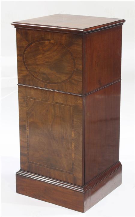 Appraisal: A pair of George III mahogany pedestal cupboards formerly part