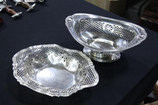 Appraisal: TWO GORHAM STERLING SILVER BOWLS Open work bowls one footed