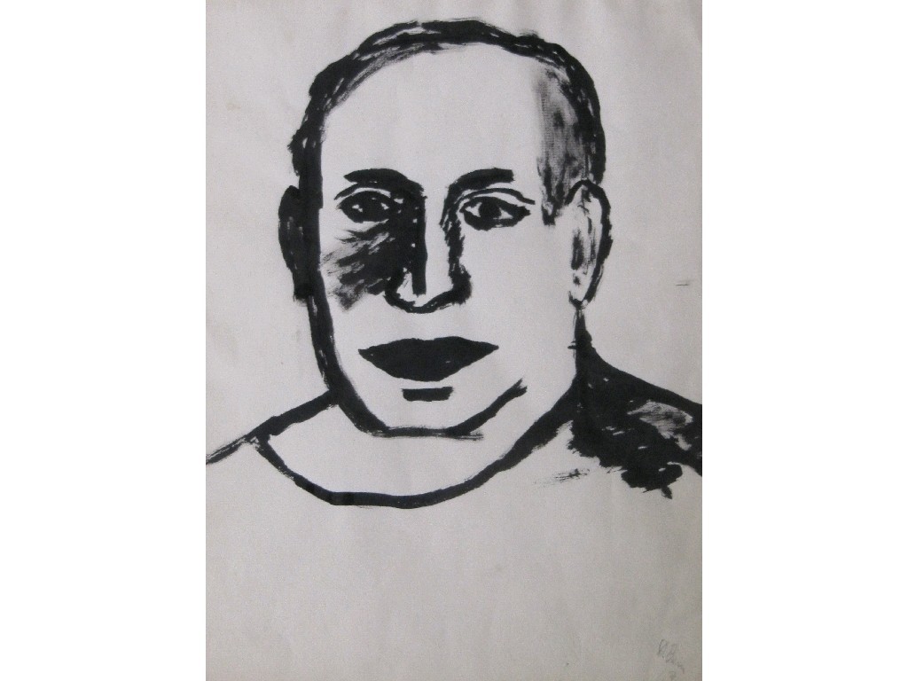 Appraisal: DONALD BAIN - Brush drawing 'Picasso' signed and dated and