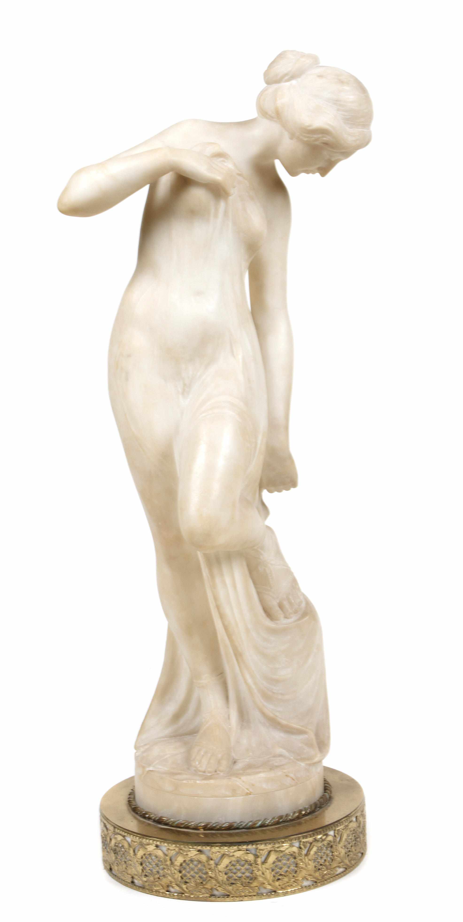 Appraisal: An Italian carved alabaster figure of draped woman After Emilio