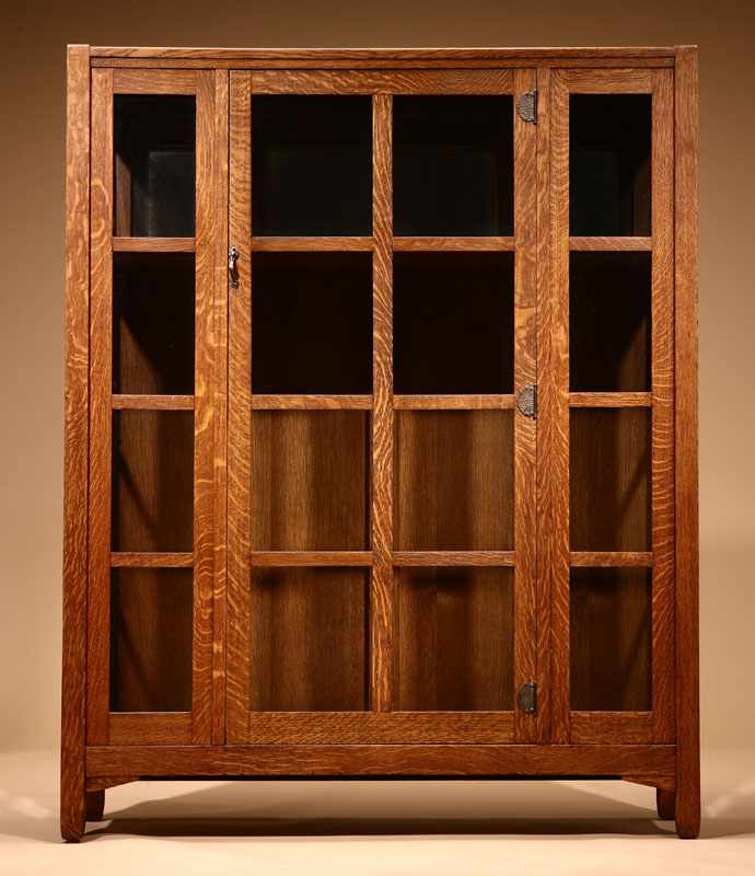 Appraisal: A Stickley Brothers Arts Crafts oak china closet Circa the