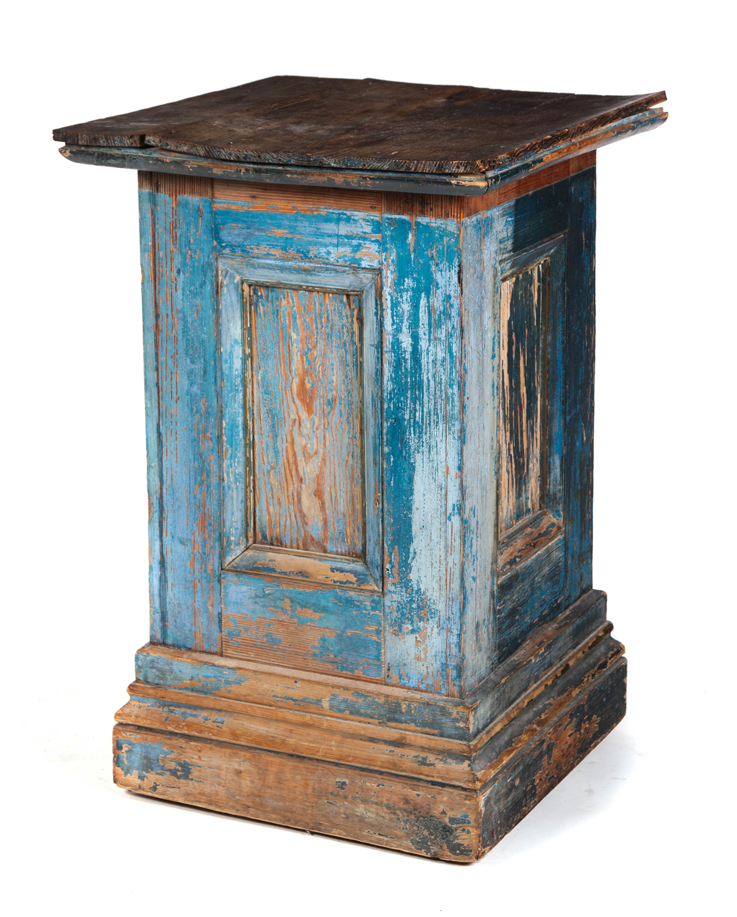 Appraisal: COUNTRY PAINTED PEDESTAL American nd half- th century southern pine