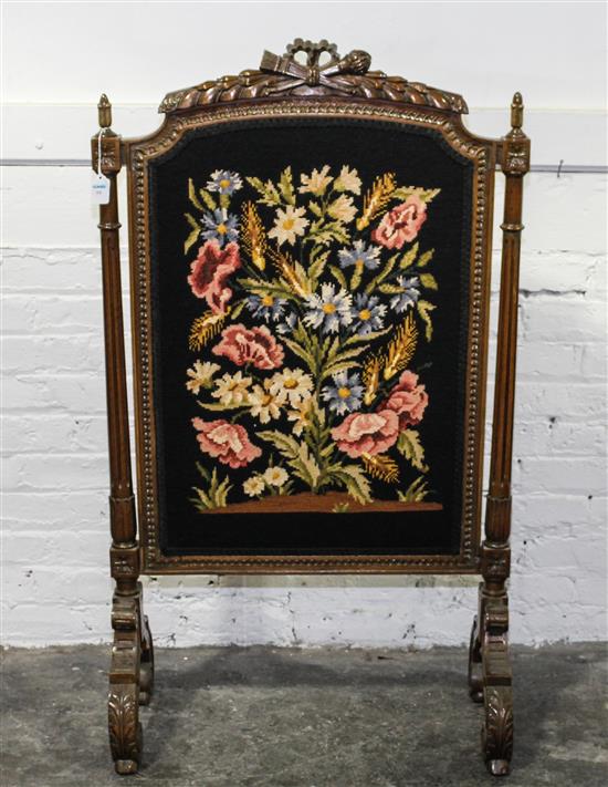 Appraisal: Sale Lot A Louis XVI Style Needlepoint Firescreen with a