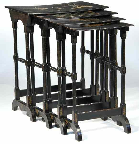 Appraisal: Fine Aesthetic Period Nesting Tablesmid to late th century four