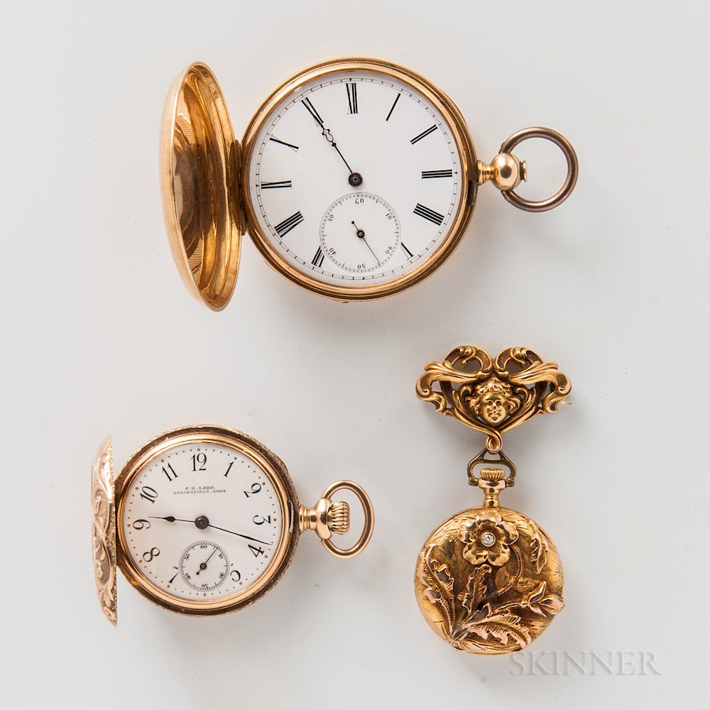 Appraisal: Three Swiss Gold Watches Three Swiss Gold Watches a kt