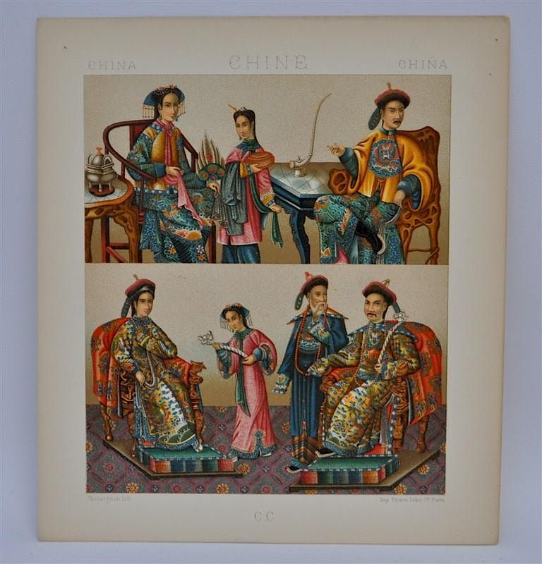 Appraisal: RACINET TH C CHINA CHROMOLITHOGRAPH Racinet Chromolithograph Chine China th