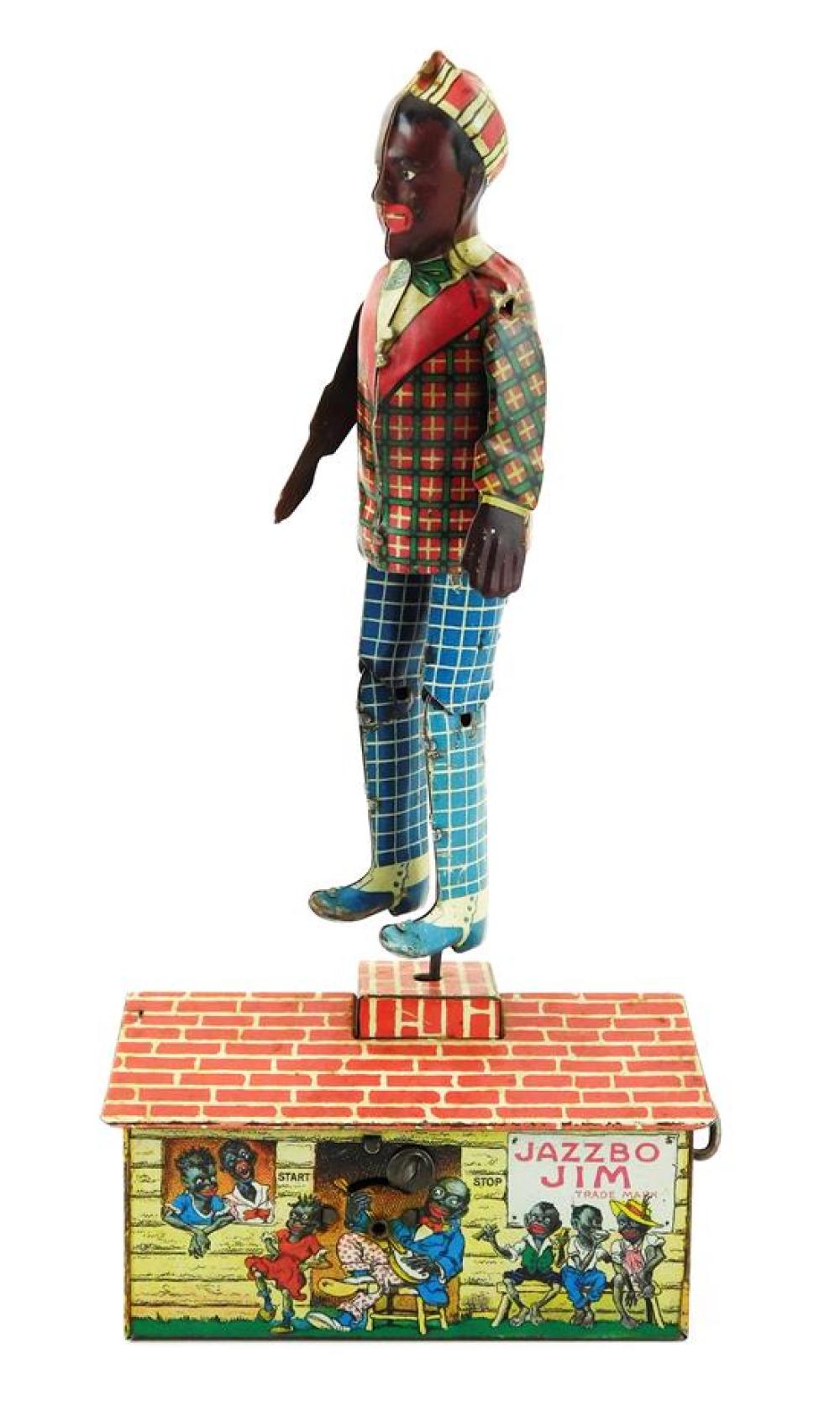 Appraisal: BLACK AMERICANA Tin wind-up toy Jazzbo-Jim c by Unique Art