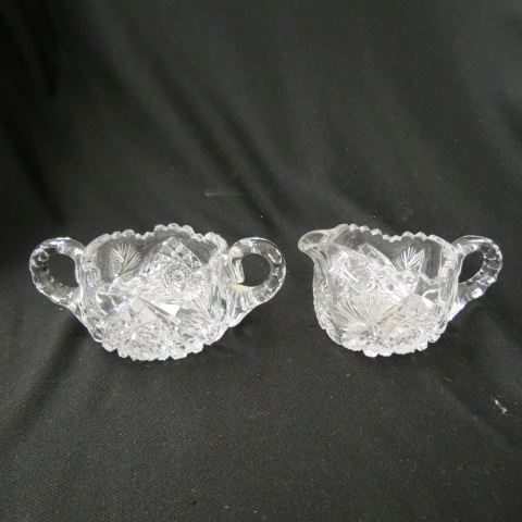 Appraisal: Cut Glass Creamer Sugar brilliant period tall