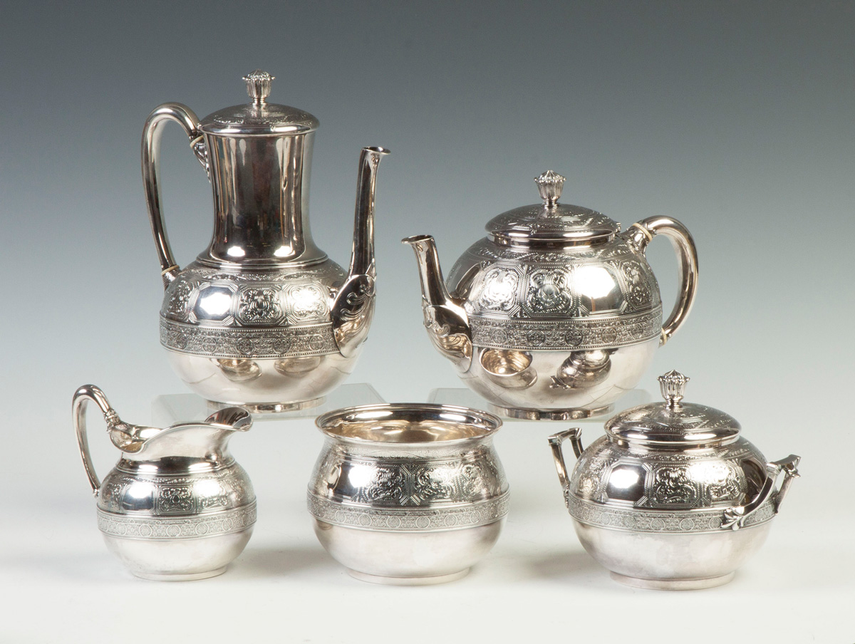 Appraisal: Tiffany Co Sterling Silver Five-Pc Tea Set Union Square NY