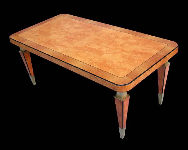 Appraisal: An Italian brass mounted ebonized poplar coffee table circa The