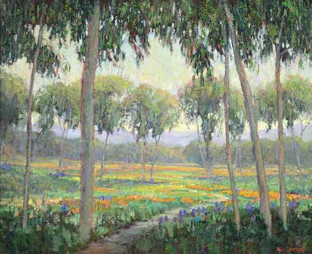 Appraisal: WILLIAM DORSEY OIL ON MASONITE Ojai California-born Eucalyptus grove with