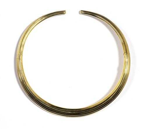 Appraisal: GOLD NECKLACE Yellow gold g Casual-elegant solid necklace with slightly