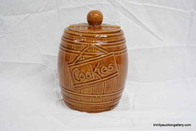 Appraisal: Vintage McCoy Barrel Cookie JarFrom the estate is a vintage