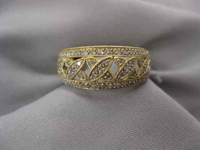 Appraisal: Diamond Ring fancy openwork band diamonds totaling carat in k