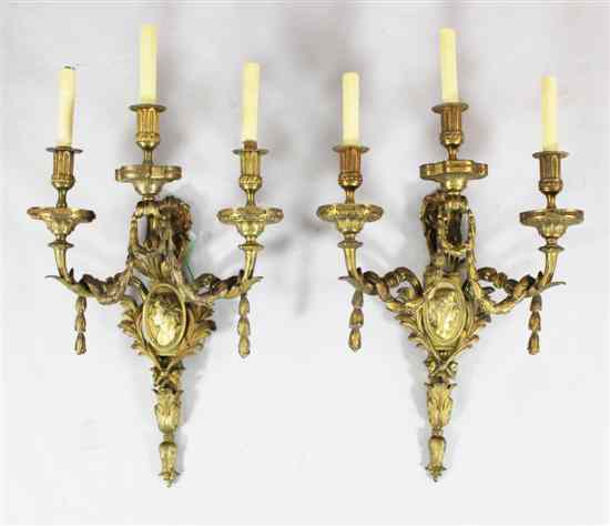 Appraisal: A set of four late th century French ormolu three