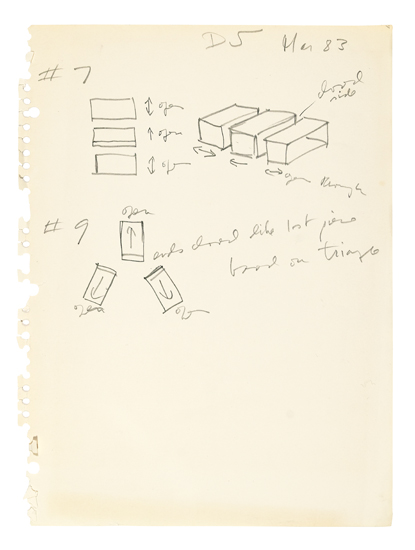 Appraisal: DONALD JUDD Studies for and Concrete Pieces at Marfa Pencil