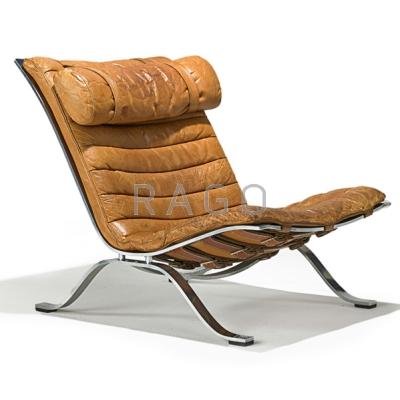 Appraisal: ARNE NORELL ANEBY Ari lounge chair Sweden s Leather chromed