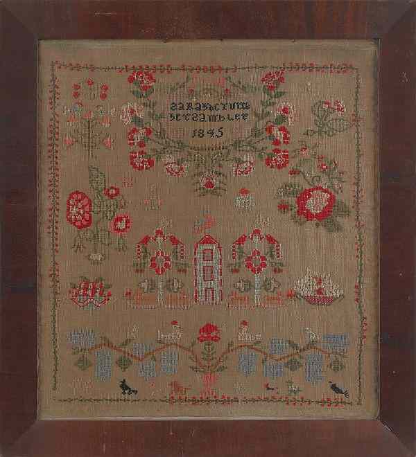 Appraisal: Berks County Pennsylvania wool sampler dated wrought by Sarah DeTurck