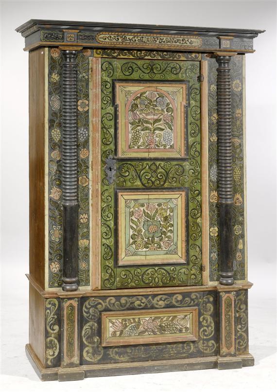 Appraisal: A PAINTED CABINET late Renaissance Appenzell or Toggenburg th th