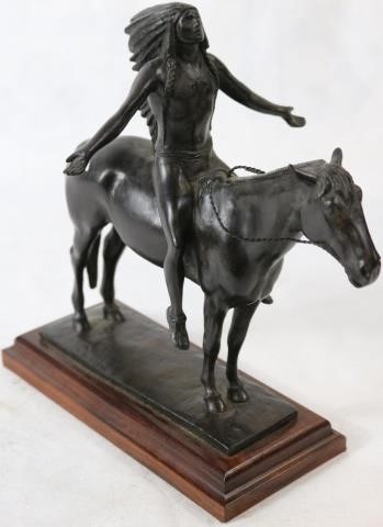 Appraisal: GORHAM FOUNDRY BRONZE AFTER C E DALLIN - UT MA