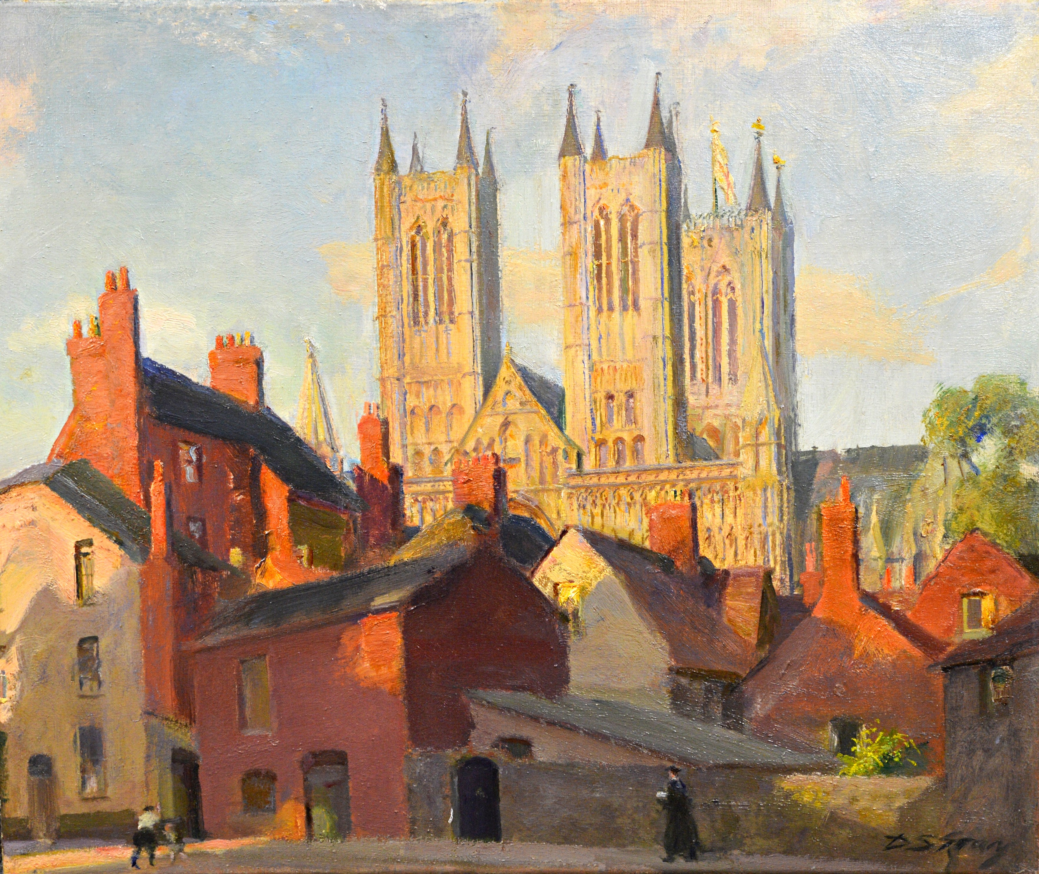 Appraisal: Douglas Stannus Gray - View of Lincoln oil on canvas