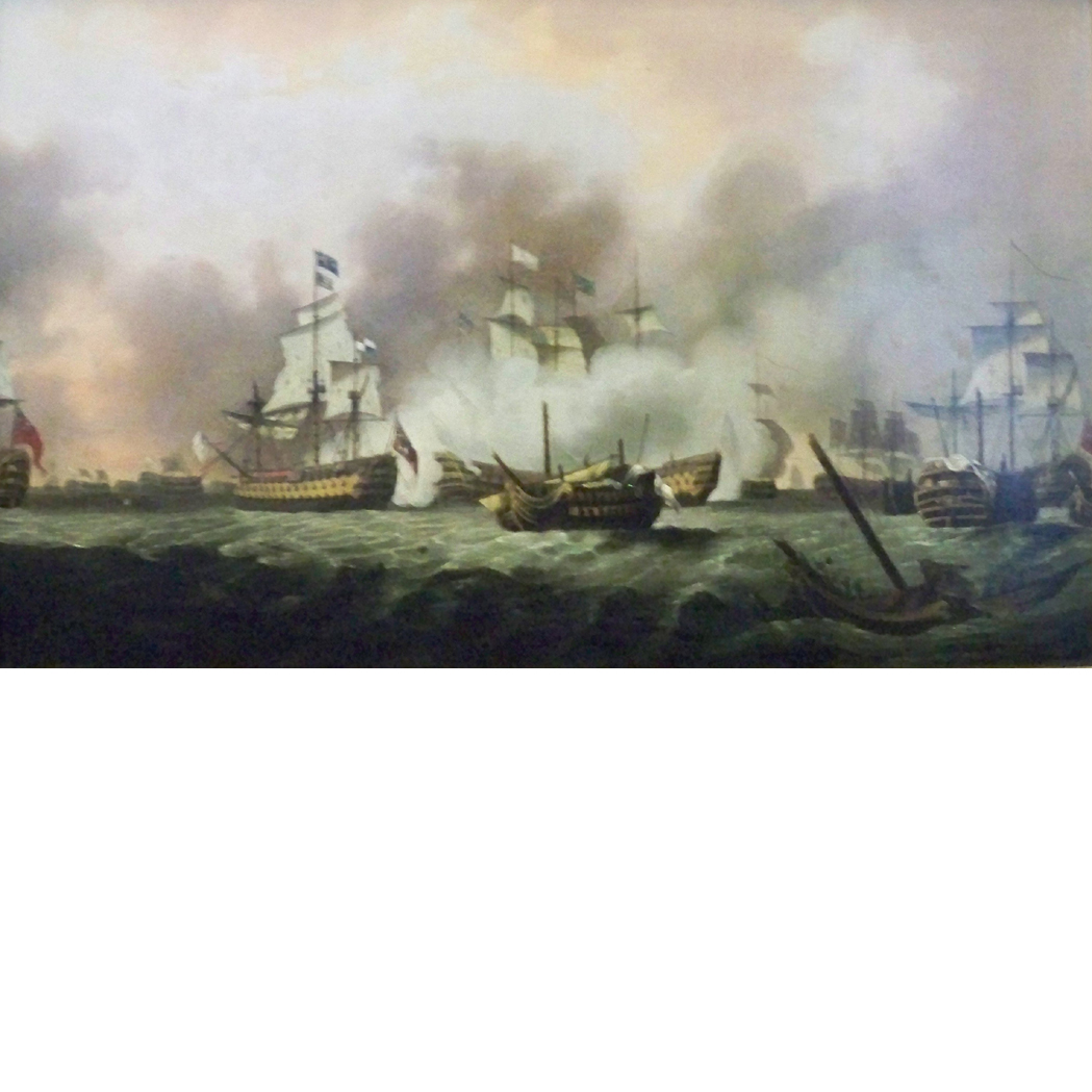 Appraisal: British School th th Century A Naval Battle Oil on