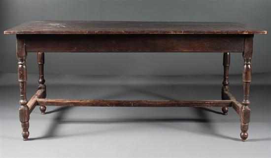 Appraisal: Victorian William Mary style oak farm table with trestle base